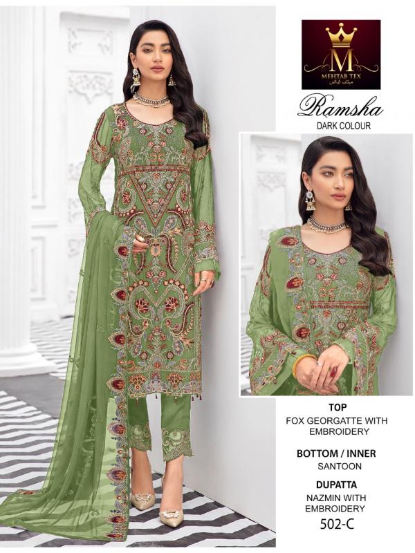 Mehtab Ramsha Dark Colours Georgette Pakistani Designer Collection